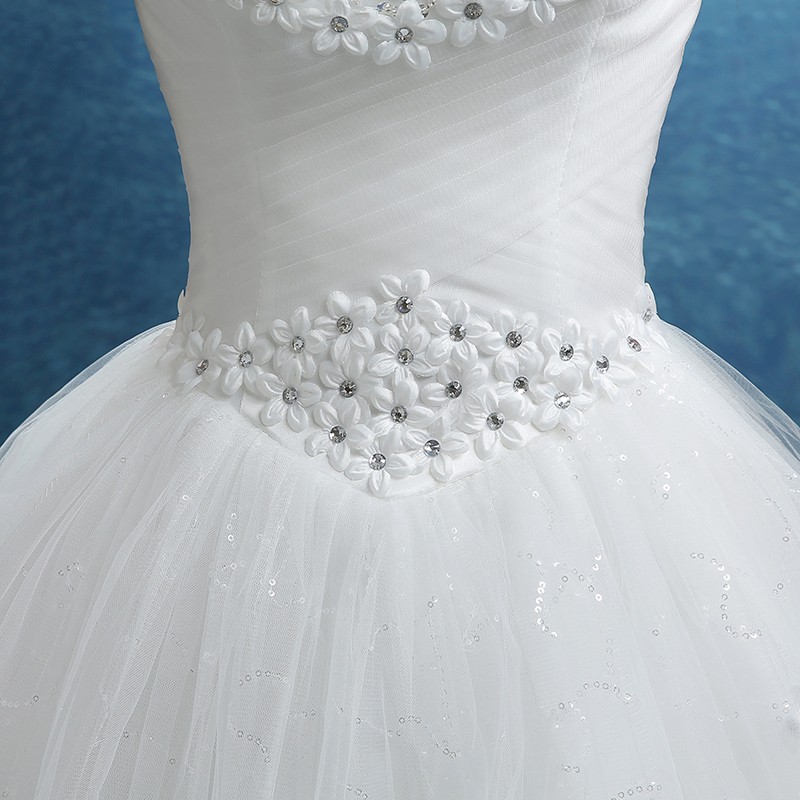 Wedding Dress 2018 New Spring And Summer Korean Style Wedding Gowns with Flower Sequin vestido de noiva Real photo cusmtomized