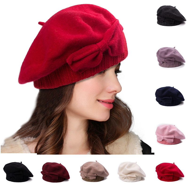 Womens 100% Wool Bowknot Lolita Beret Nipple Vintage Winter Beanie Skull French Artist Dress Cap A481, Ivory
Womens 100% Wool Bowknot Lolita Beret Nipple Vintage Winter Beanie Skull French Artist Dress Cap A481, Ivory