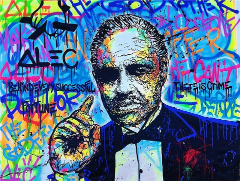 

High Quality Handpainted & HD Print Home Decor Abstract Graffiti Pop Art oil painting The Godfather,Wall Art On Canvas Multi Sizes g73