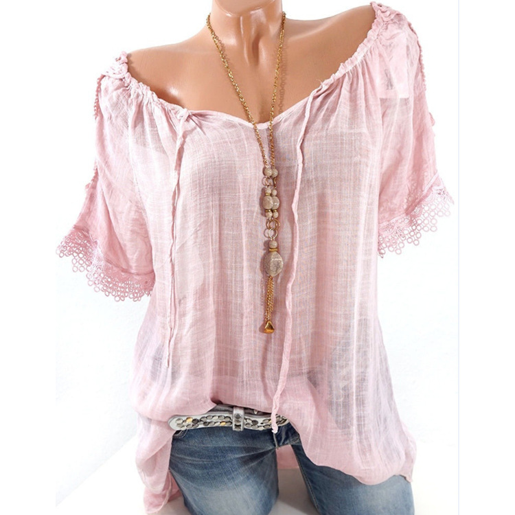 Summer Women Blouse Lace Up Shirt Short Sleeve Off The Shoulder Slash Neck Loose Casual Basic Blouses & Shirts 2018 WS6627Z, Blue
Summer Women Blouse Lace Up Shirt Short Sleeve Off The Shoulder Slash Neck Loose Casual Basic Blouses & Shirts 2018 WS6627Z, Blue