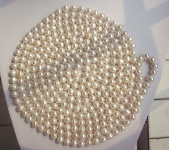 Wholesale Real Pearl Jewellery,100'' Long 6-8mm White Color Natural Freshwater Pearl Necklace,New Free Shipping
Wholesale Real Pearl Jewellery,100'' Long 6-8mm White Color Natural Freshwater Pearl Necklace,New Free Shipping