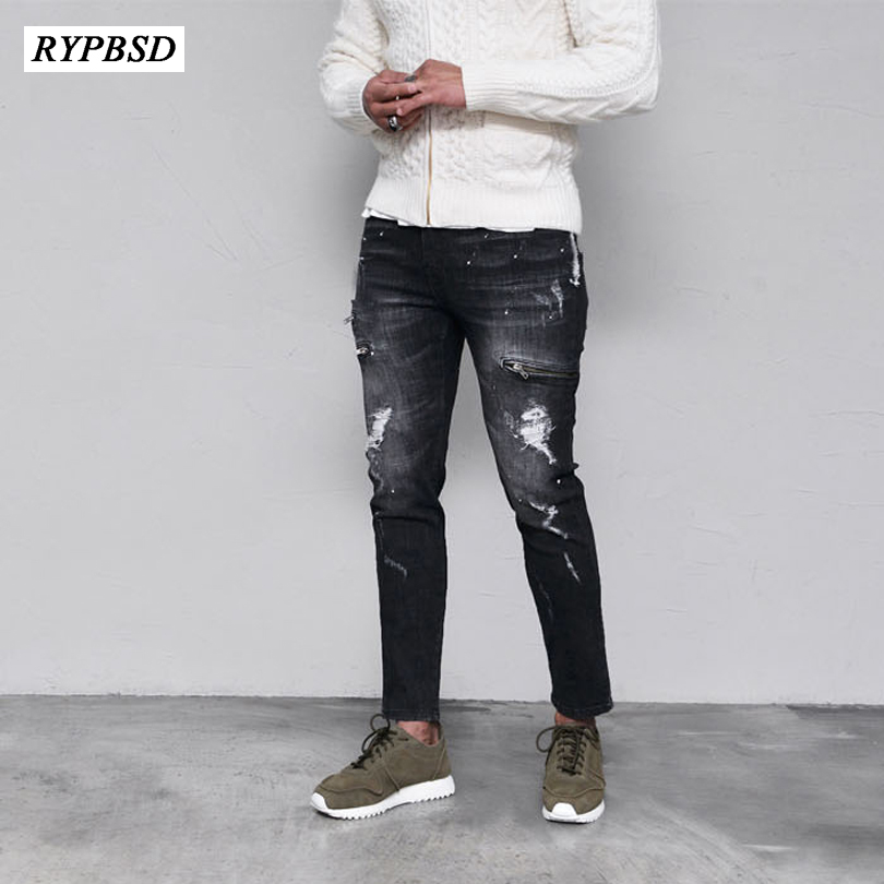 Ripped Biker Jeans Men Denim Skinny Jeans Men Black Hip Hop Hombre Slim Fit Fashion Casual Straight Male, Black as picture
Ripped Biker Jeans Men Denim Skinny Jeans Men Black Hip Hop Hombre Slim Fit Fashion Casual Straight Male, Black as picture