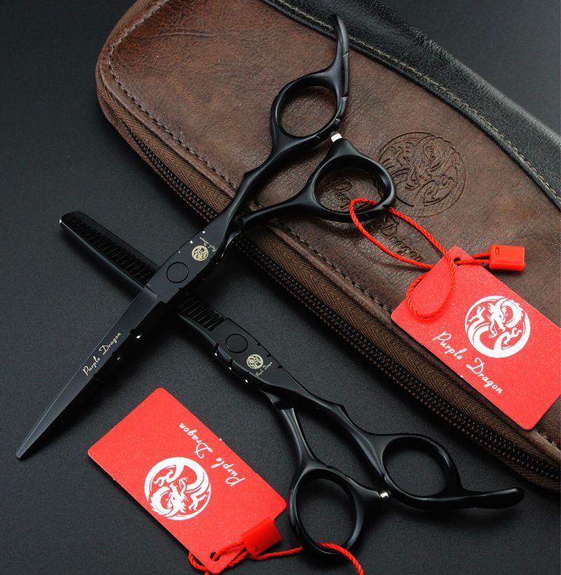 purple dragon red/purple/white/ Black lacquer 5.5 inch/6.0 inch hair cutting/thinning scissors6CR scissors S2563