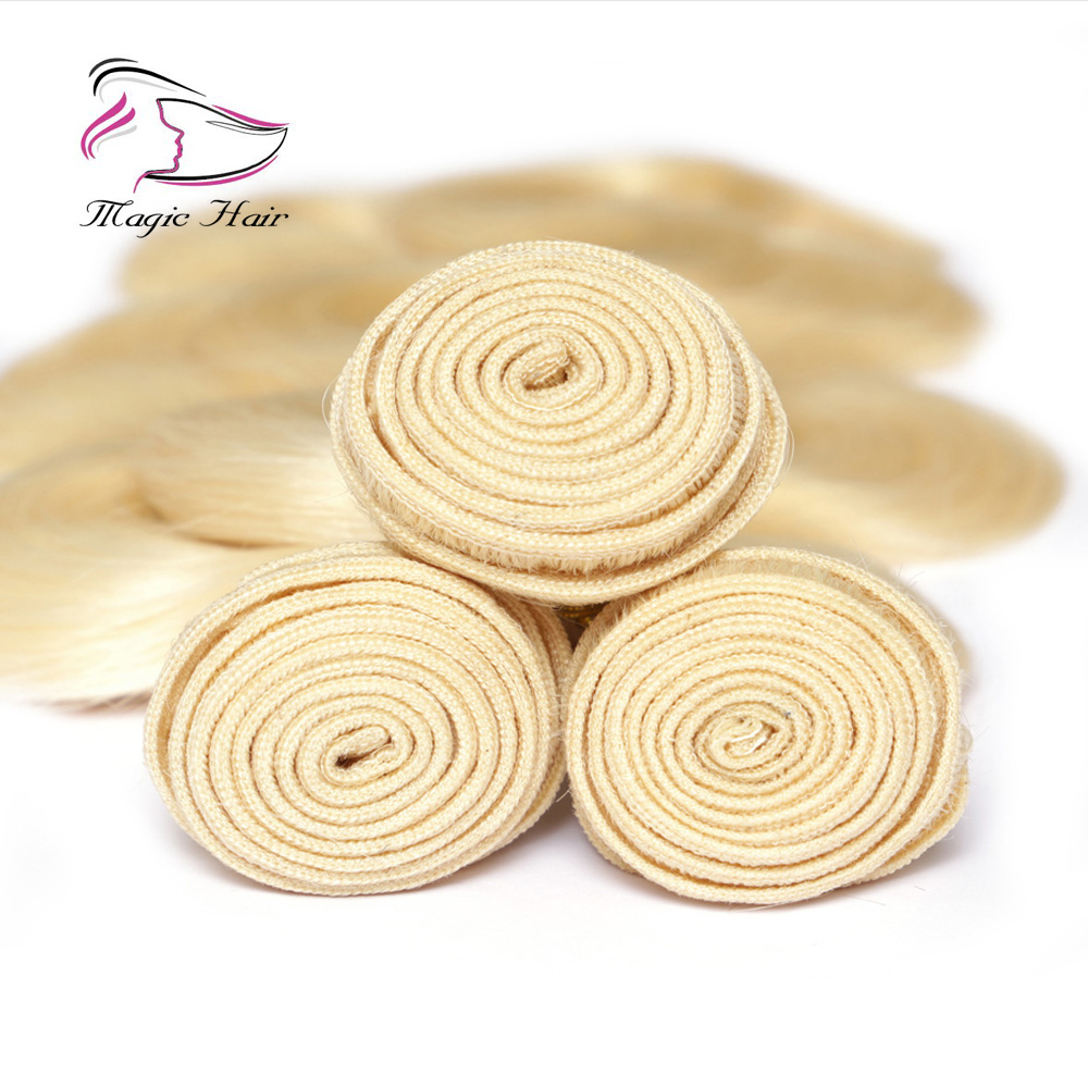 Evermagic 1/3/4 Pcs Lot 613# Blonde Hair Brazilian Body Wave Remy Hair Weft Human Hair Weave Bundles 8-30inch