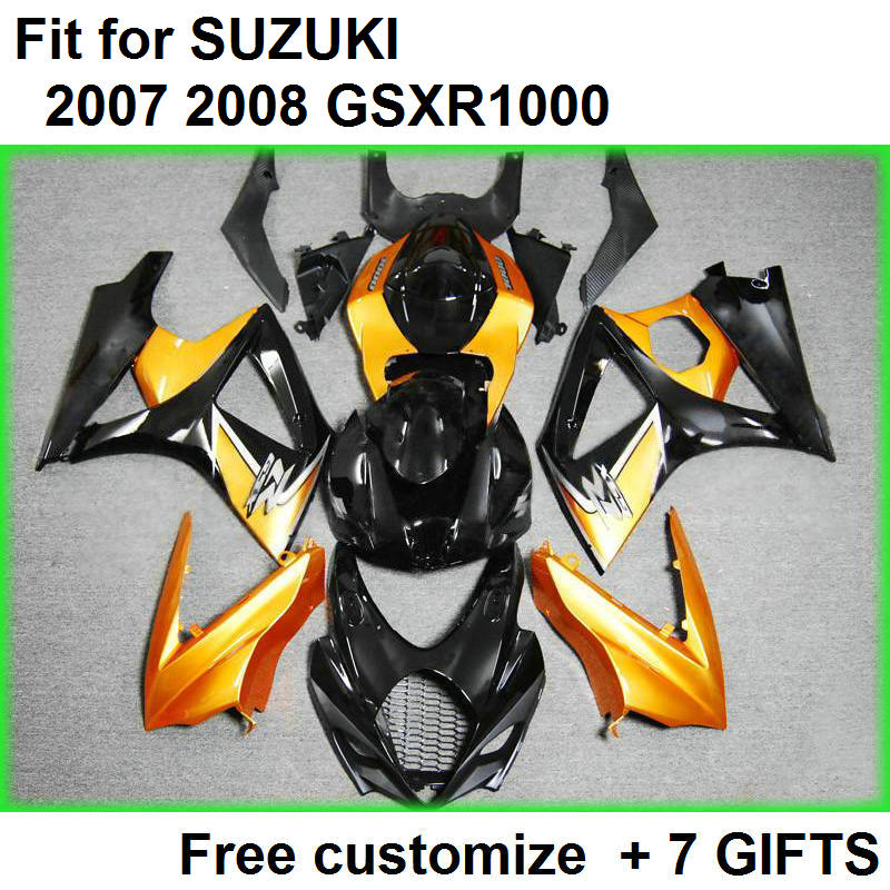 Free custom fairing kit for Suzuki GSXR1000 07 08 black gold fairings set GSXR1000 2007 2008 FD23, Same as picture
Free custom fairing kit for Suzuki GSXR1000 07 08 black gold fairings set GSXR1000 2007 2008 FD23, Same as picture
