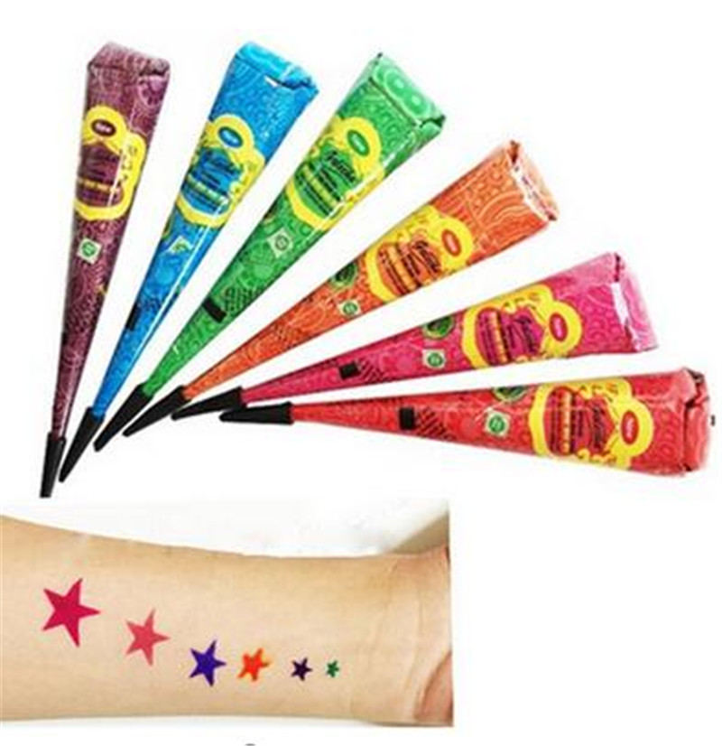 25g/pcs GOLECHA Henna Tattoo Paste Cream Colored Cones Indian Mehndi Makeup DIY Temporarily Drawing Body Paint 6 Color 2018
25g/pcs GOLECHA Henna Tattoo Paste Cream Colored Cones Indian Mehndi Makeup DIY Temporarily Drawing Body Paint 6 Color 2018
