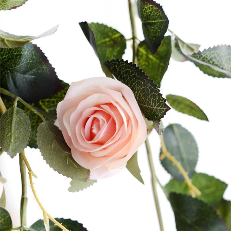 180 cm High Quality Fake Silk Roses Ivy Vine Artificial Flowers With Green Leaves For Home Wedding Decoration Hanging Garland
