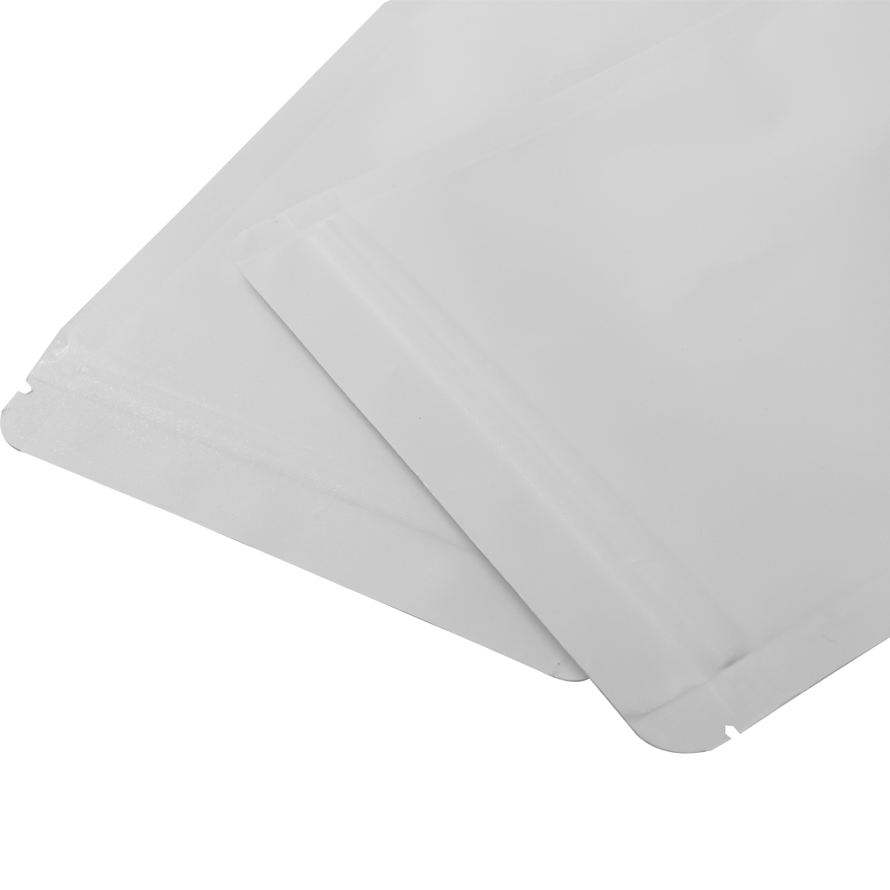 High Quality 13x21cm 100PCS Tear Notch Kraft Paper Heat Sealing Stand Up Food Storage White Kraft Zip Lock Bag