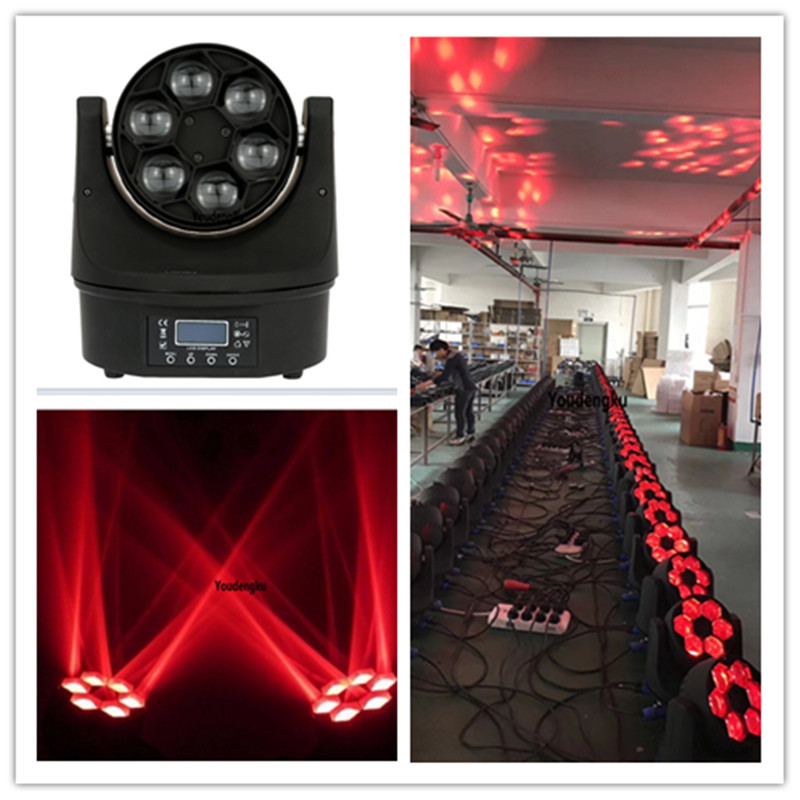 12 pieces Bee eye dmx moving beam Small led moving head light 6x15w 4 in 1 rgbw led moving head led light