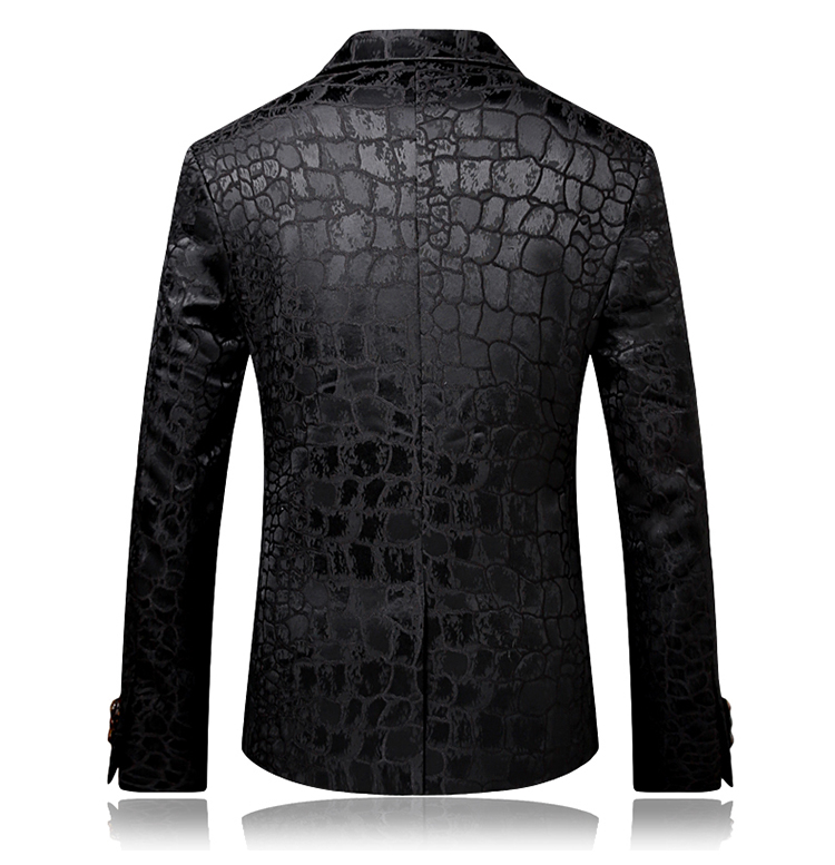 Mens Wedding Suits Tuxedos Just One Piece Handsome Mens Suits Print Black Jacket Wedding Suits For Men In Stock Plus Size Jackets Groom