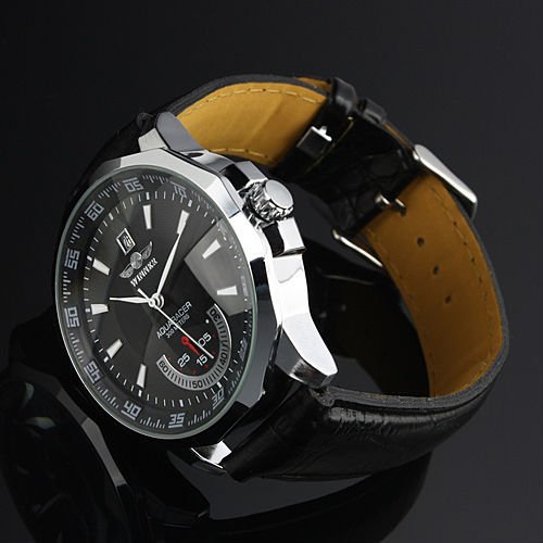 Winner Luxury watches Men Wristwatch Sport Military Leather Stainless Steel Skeleton Automatic Self Wind Mechanical Watch Clock, Blue
Winner Luxury watches Men Wristwatch Sport Military Leather Stainless Steel Skeleton Automatic Self Wind Mechanical Watch Clock, Blue