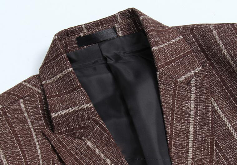 New Men's Suit Three-piece (Blazer+Pant+Vest) Business Wedding Casual Striped Suits Peaked Lapel Two Buttons Decent Trin Fit Tuxedos