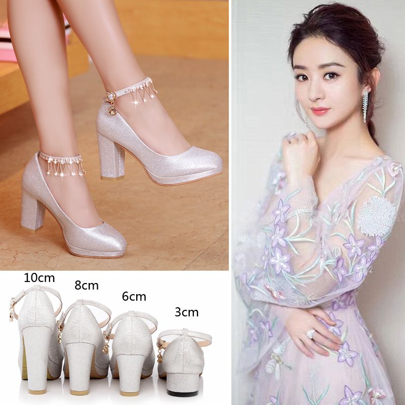 Crystal shoes Wedding Female Rhinestone Hot Elegant Bridal Platform Silver Chunky heel Diamond Sequins Sparkling Princess shoes, Heel height:10cm
Crystal shoes Wedding Female Rhinestone Hot Elegant Bridal Platform Silver Chunky heel Diamond Sequins Sparkling Princess shoes, Heel height:10cm