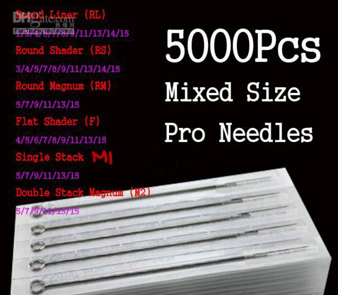 Wholesale 5000Pcs Assorted Disposable Sterile s Mixed Size For Tattoo Power Supply Ink Cups Tips Kits