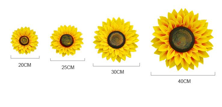 3D Artificial Sunflower Wall Stickers Cloth Sunflower For Wedding Home Party Decoration Craft Flowers Baby Shower Decoration