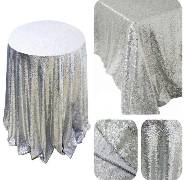 Sequin TableCloth Round Glitter Sequin Table Cloth for Wedding Banquet