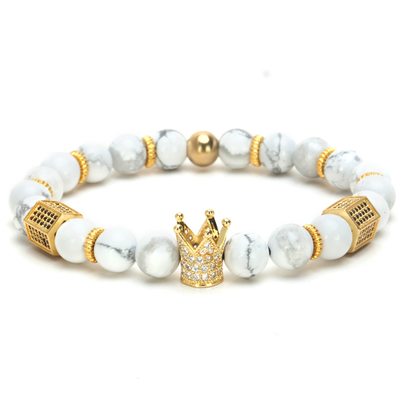 Nature stone bead Crown Skull classic style Zircon mosaic copper Charm accessories bracelet
Nature stone bead Crown Skull classic style Zircon mosaic copper Charm accessories bracelet