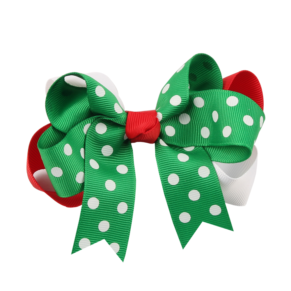 Xmas Bow Clip 12CM Christmas Design Hair Flowers Children Headwear Kids Hairpin Girls Baby Headwear Accessories HC045