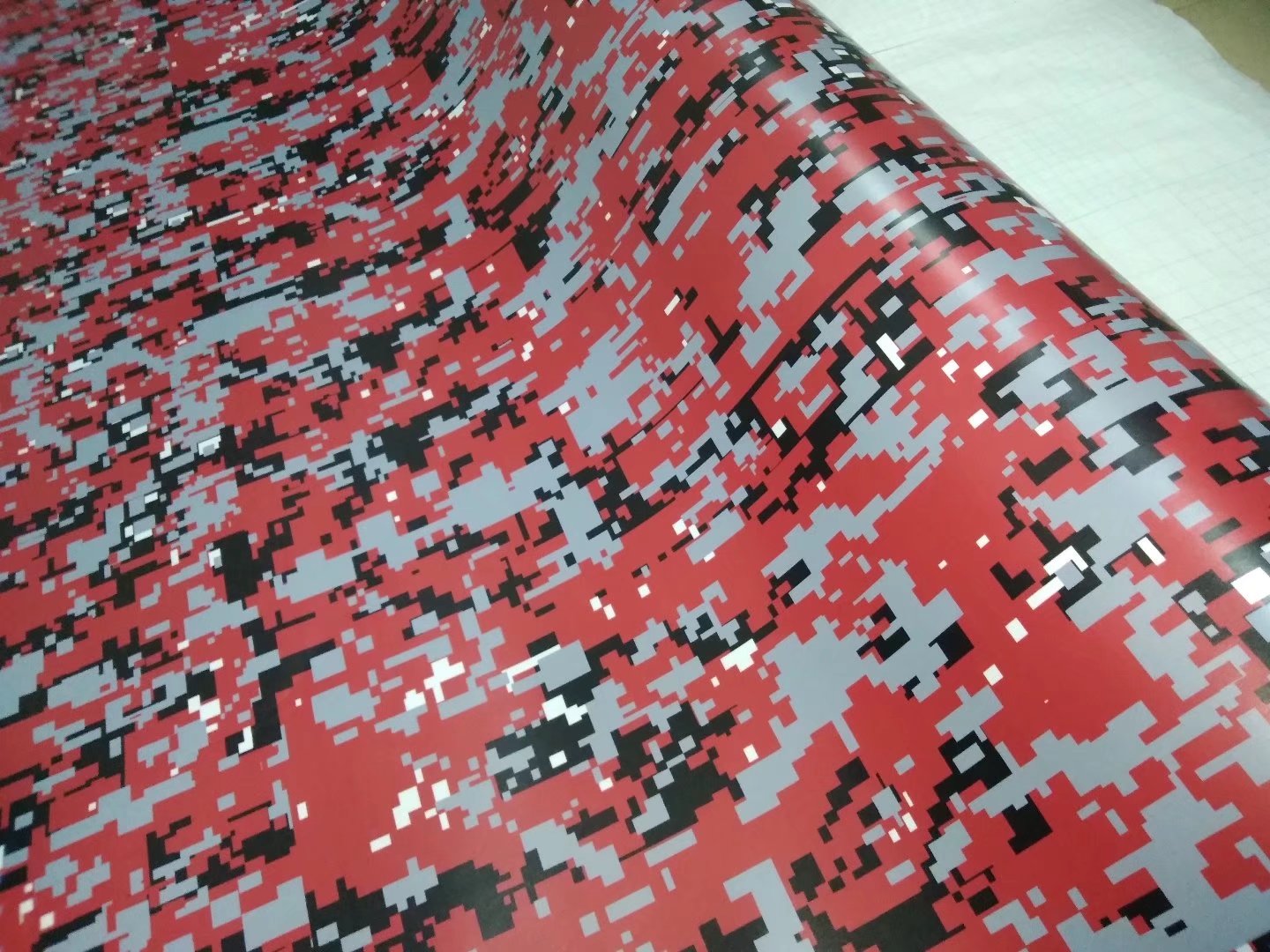 new digital Red Small print Camo Vinyl For Car Wrap With air bubble Free Printed / PAINTED Camouflage Car wrapping stickers 1.52x30m