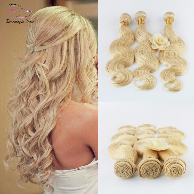 Hot selling cheap price Big Stock#613 Blonde Hair Weaves Brazilian Body Wave Human Hair Extensions Remy Hair Bundles 100gram Per Piece