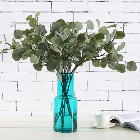 Green Artificial Leaves Large Eucalyptus Leaf Plants Silk Artificial Greenery For Weddings Decoration Fake Eucalyptus 60cm