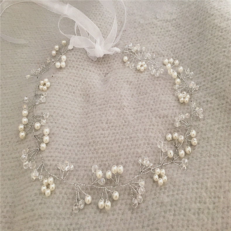 Wedding Bridal Headpieces Bridesmaid Silver Handmade Rhinestone Pearl Hairband Headband Gold Silver Red Hair Accessories Fascinators