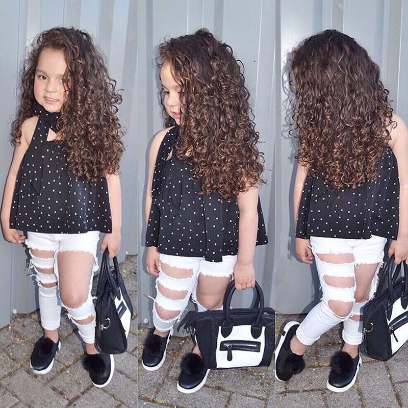 3PCS Toddler Baby Girl Clothing sets Dot Off Shoulder T-Shirt Top+Ripped Jeans Pants Kids clothes Outfits Set, As picter
3PCS Toddler Baby Girl Clothing sets Dot Off Shoulder T-Shirt Top+Ripped Jeans Pants Kids clothes Outfits Set, As picter