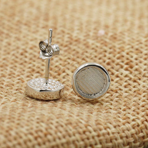 925 Sterling Silver Stud Earrings for Women 4.5x4.5mm 6x6mm 7x7mm Round Cabochon Semi Mount Earrings Setting