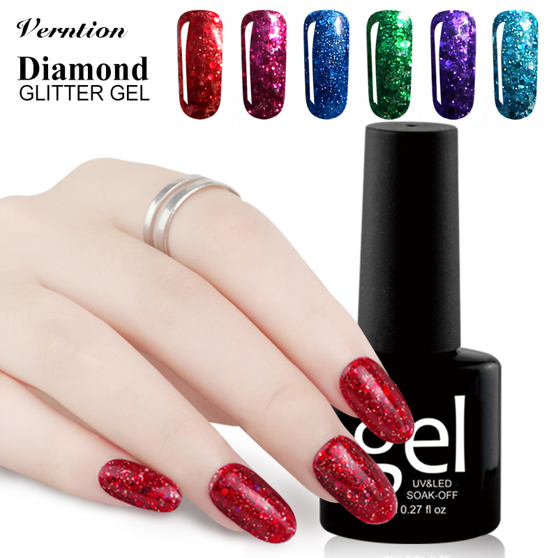 Verntion Diamond UV Gel Nail Polish Use Natural Resin 20 Colors Glitter Gel Varnish Soak Off Long-lasting False Nails with Glue, 62pink
Verntion Diamond UV Gel Nail Polish Use Natural Resin 20 Colors Glitter Gel Varnish Soak Off Long-lasting False Nails with Glue, 62pink