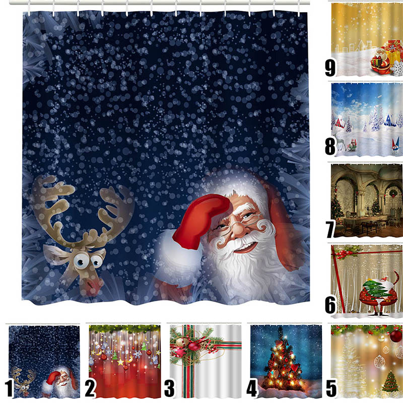 New Winter Chirstmas High Quality Shower Curtain Christmas Fabric Waterproof Bathroom Santa Decor Home New Year 12 Hooks Gift
New Winter Chirstmas High Quality Shower Curtain Christmas Fabric Waterproof Bathroom Santa Decor Home New Year 12 Hooks Gift
