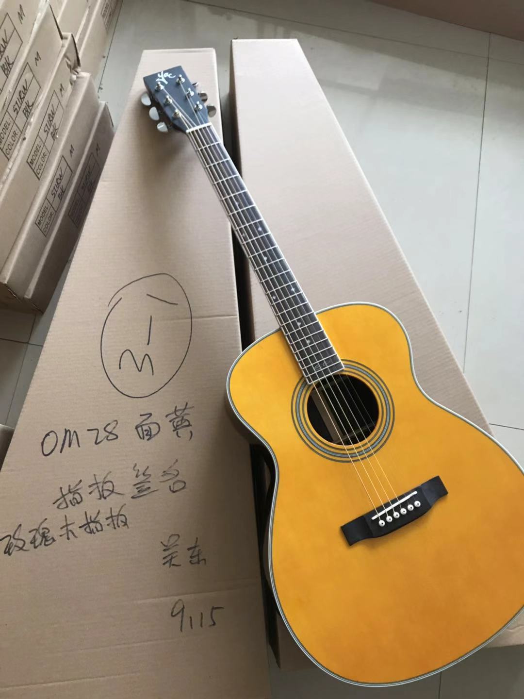 41 Inches Solid Spruce Top Natural Vintage 28 Acoustic Electric Guitar, John Mayer Signagure Fingerboard Inlay, Grover Tuners, Bone Nut
41 Inches Solid Spruce Top Natural Vintage 28 Acoustic Electric Guitar, John Mayer Signagure Fingerboard Inlay, Grover Tuners, Bone Nut