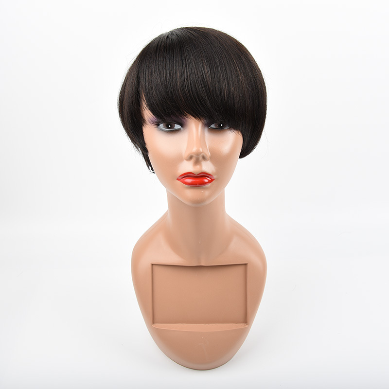 High quality Short Bob Wigs For Women Natural straight Wigs 4" Black 100% Remy Human Hair full Wig