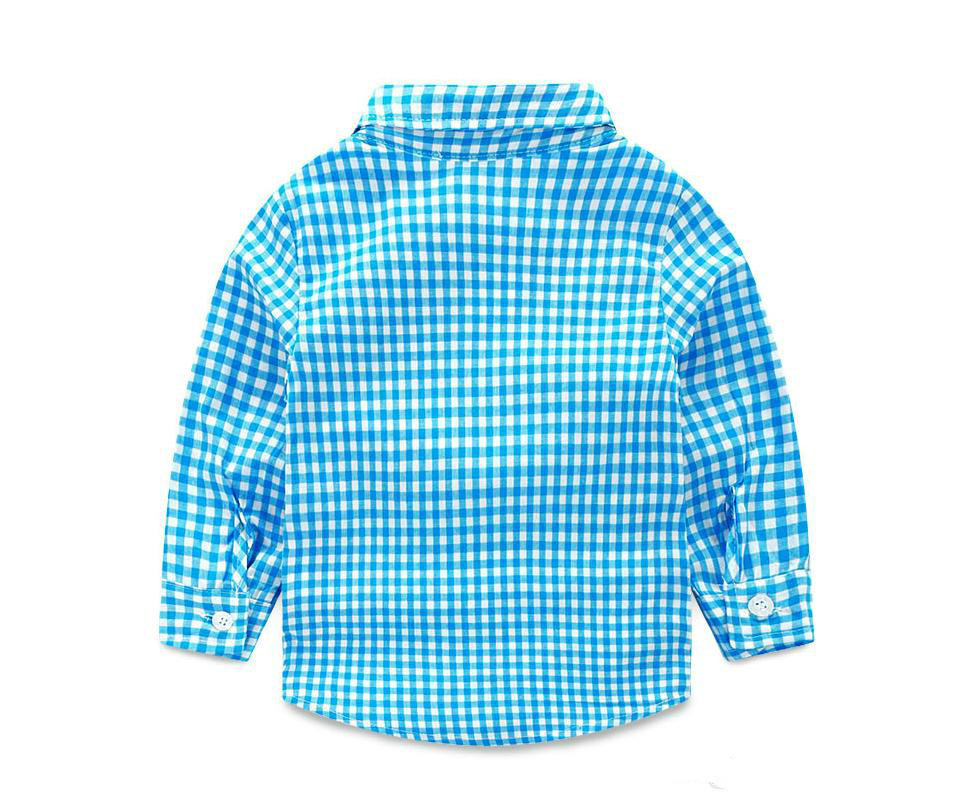 Baby Boy Clothes Spring Newborn Baby Sets Infant Kids Clothing Gentleman Suit Plaid Shirt Bow Tie Suspend Trousers 2pcs Suits