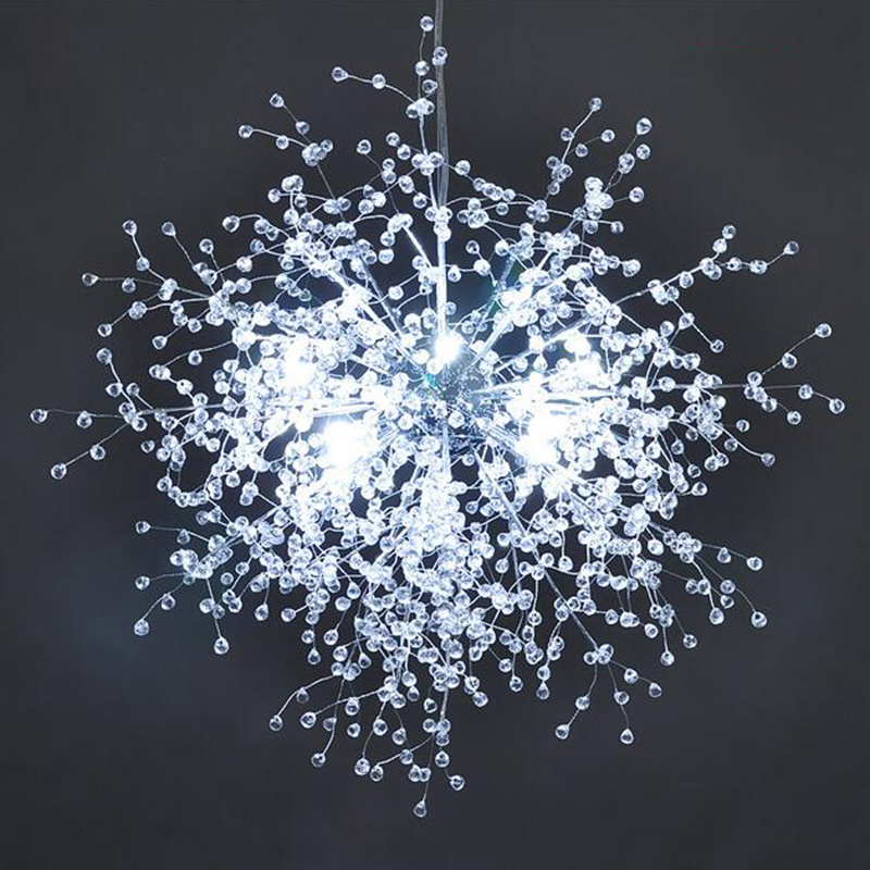 Modern Firework Chandeliers Lighting Crystal Pendant Light Dandelion Hanging Lamp for Bedroom Kitchen Dining Room Indoor Lighting Fixture