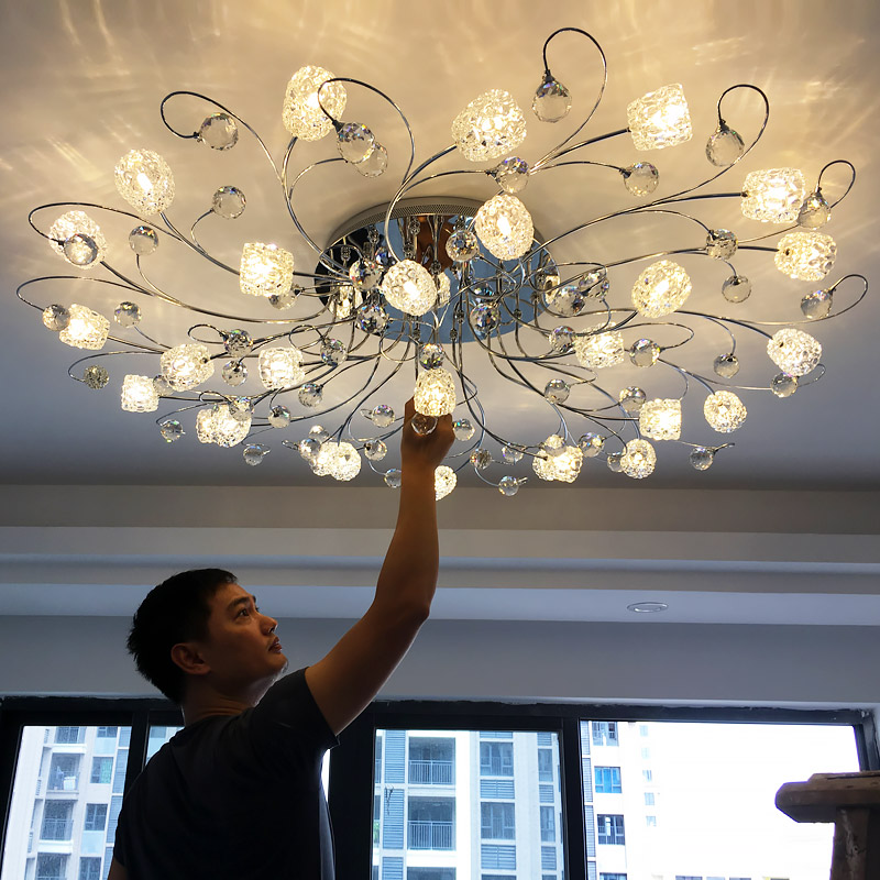 Bedroom Lights Modern Simple Circular Crystal Ceiling Lamp European Style led Lamps Living Room Ceiling Flush Mount Lighting