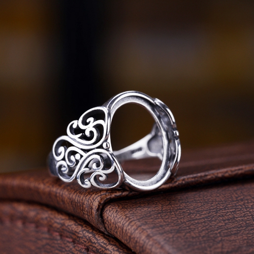 Wholesale 925 Sterling Silver 11x14mm 12x16mm Oval Cabochon Amber Garnet Agate Engagement Wedding Ring Fine Jewelry Setting