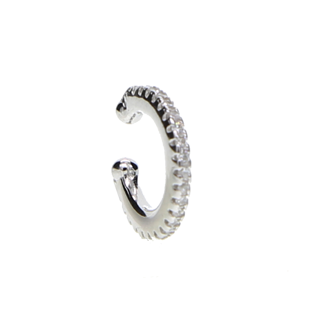 no piercing cuff earring 2024 factory wholesale fine 925 sterling silver simple earbone ear clip cz circle thin band minimal earring cuff