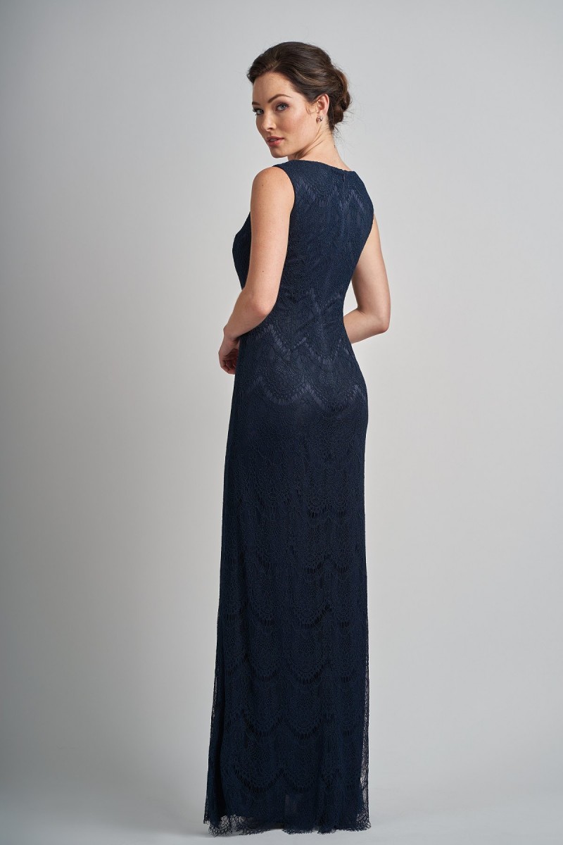 Elegant Two Pieces Mother of the Bride Dresses Lace Jewel Neck Sleeveless Long Plus Size Mothers Wedding Guest Dress with Jacket