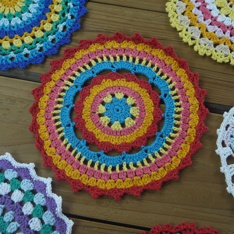 12 Hand Dyed Craft Doilies, Crochet Mandalas for Decorating and Crafts, Shabby Decor, Wedding Doilies, Doilies for Decor, Crafts, and Dream