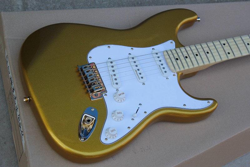 China guitar factory custom High Quality New maple Scalloped fingerboard gold color big headstock Head ST Electric Guitar 1027
China guitar factory custom High Quality New maple Scalloped fingerboard gold color big headstock Head ST Electric Guitar 1027