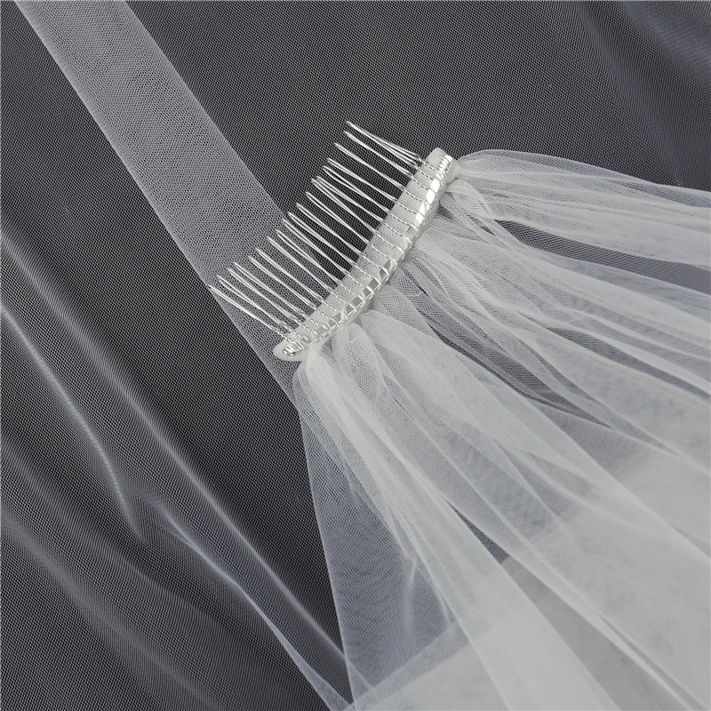 White Ivory Wedding Veils Lace Appliques Sequins One Layers Cathedral Length Long Bridal Veil Custom Made Top Quality Wedding Accessories