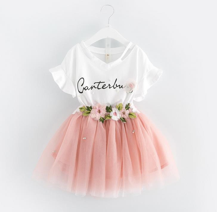 Hot Summer Girls Dress Set Baby Kids Letters Flower Cotton Tshirt + Embroidery Flower Lace Tulle Skirt 2pcs Clothing Children Outfits 3031, Pink
Hot Summer Girls Dress Set Baby Kids Letters Flower Cotton Tshirt + Embroidery Flower Lace Tulle Skirt 2pcs Clothing Children Outfits 3031, Pink
