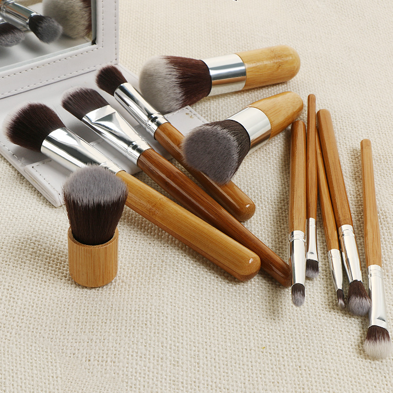 Makeup Brushes Cosmetics Tools Natural Bamboo Handle Eyeshadow Cosmetic Makeup Brush Set Blush Soft Brushes Kit With Sack BR003