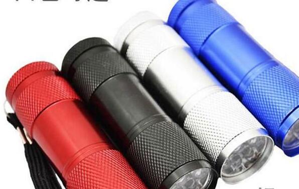 Portable UV Lamps 9 LED Mini LED Flashlights Super Bright LED Torch Light Outdoor Camping Flashlights