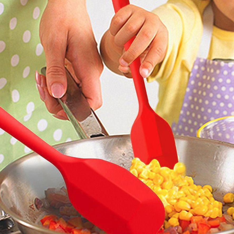 3Pcs/Set Silicone Spatula Spoon Cake Decorating Tools Scraper Heat Resistant Non-toxic Not Sticky Easy to Clean Baking Pastry