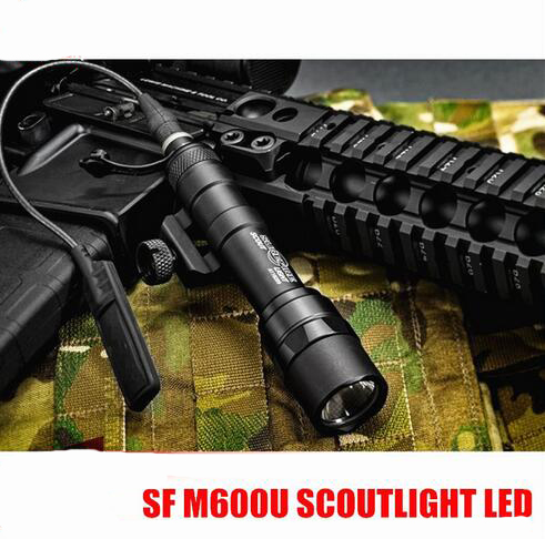 SF M600U Scout Light LED 500 Lumens CREE LED XP-G R5 Pistol Lights Full Version Hunting Flashlight Tactical Switch Black