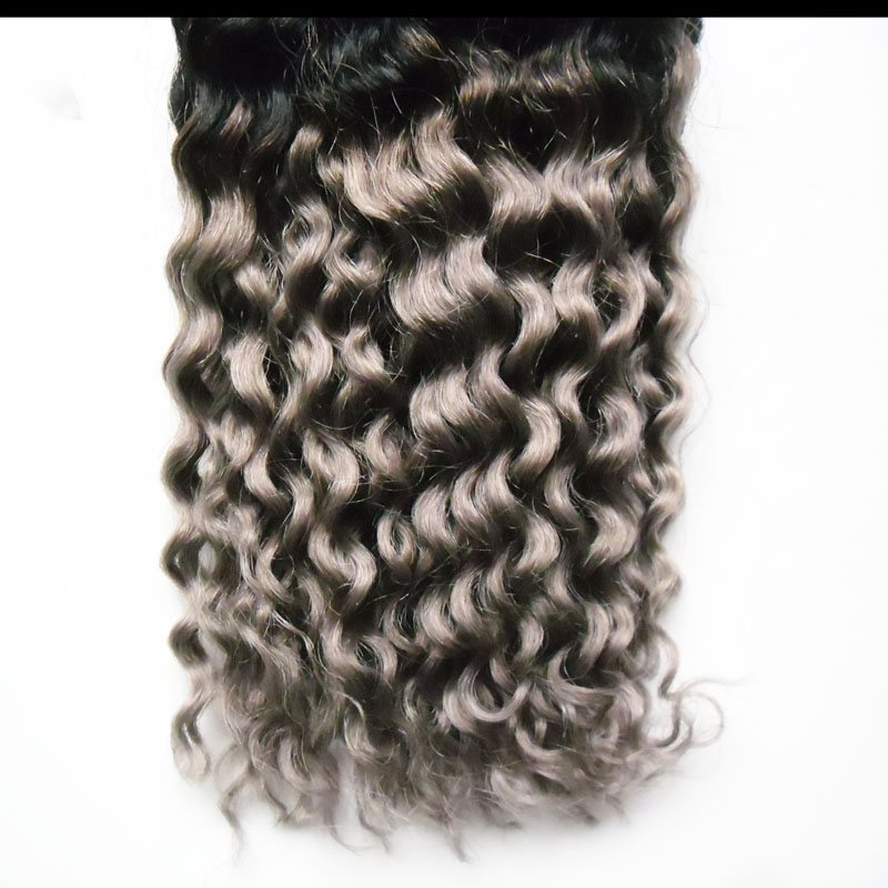 Grey Hair Weave Bundles 100% Human Hair Weave silver brazilian hair Ombre Kinky Curly Bundles 1 Pcs
