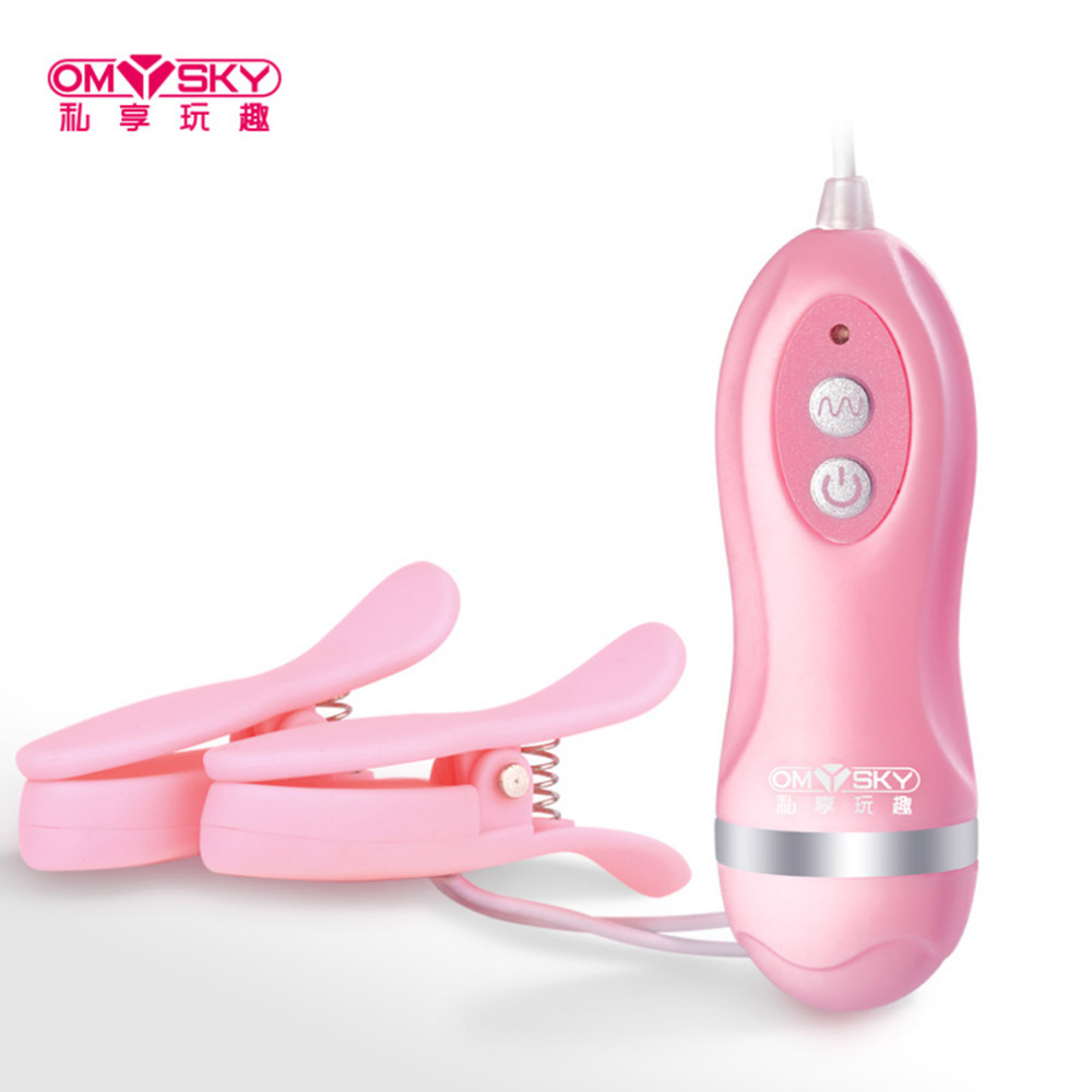 OMYSKY 10 Frequency Vibrating Nipple Clamps Female Nipple Vibrator Breast Massager Silicone Clit Stimulator Sex Toys for Women S918
