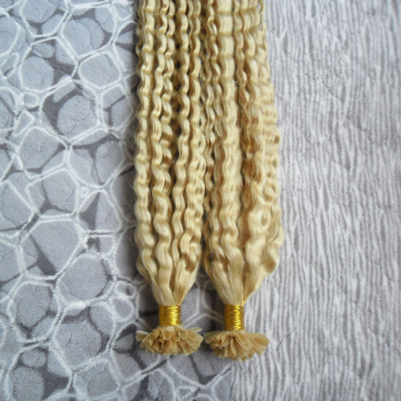 613 kinky curly Machine Made Remy Human Fusion Hair U Nail Tip Hair Extension Bond Keratin Human Hair Extension 100g