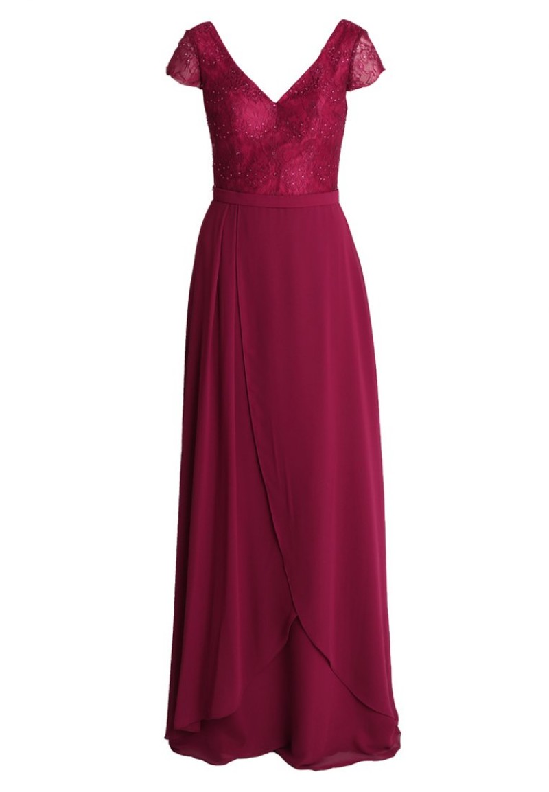 Dark Red Mother Of The Bride Dresses Custom Made Lace Sequins Beaded Chiffon Floor Length Mother Formal Dress Evening Prom Gowns